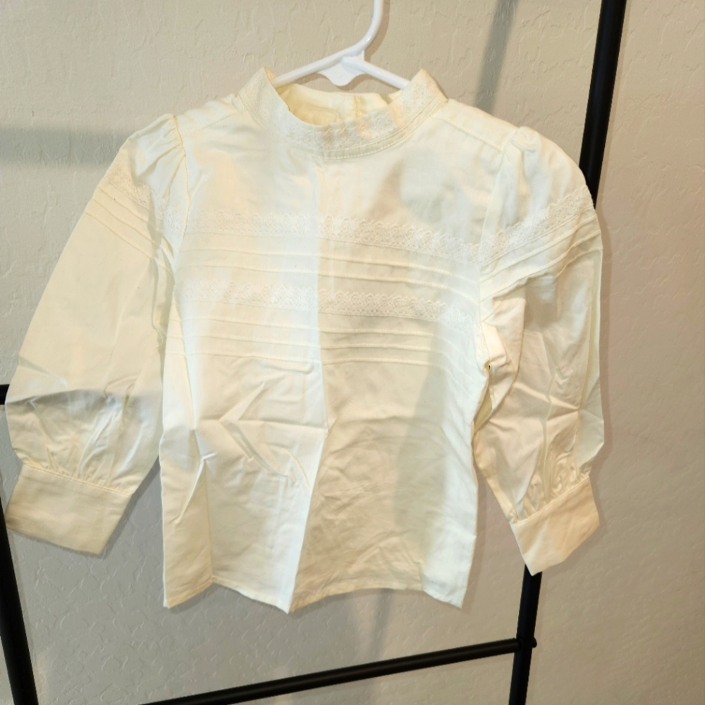 Janine and Jack size 2T blouse. Button up back. New with tags. Off white/creme